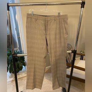 Mens Express Grey Plaid Dress Pants 34x30